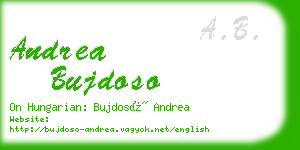 andrea bujdoso business card